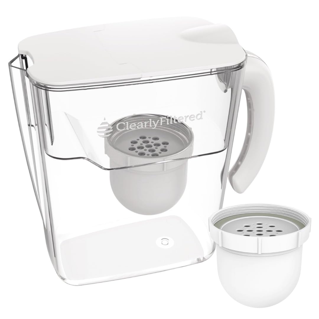 Clearly Filtered Water Pitcher with Filter + Additional Replacement Filter