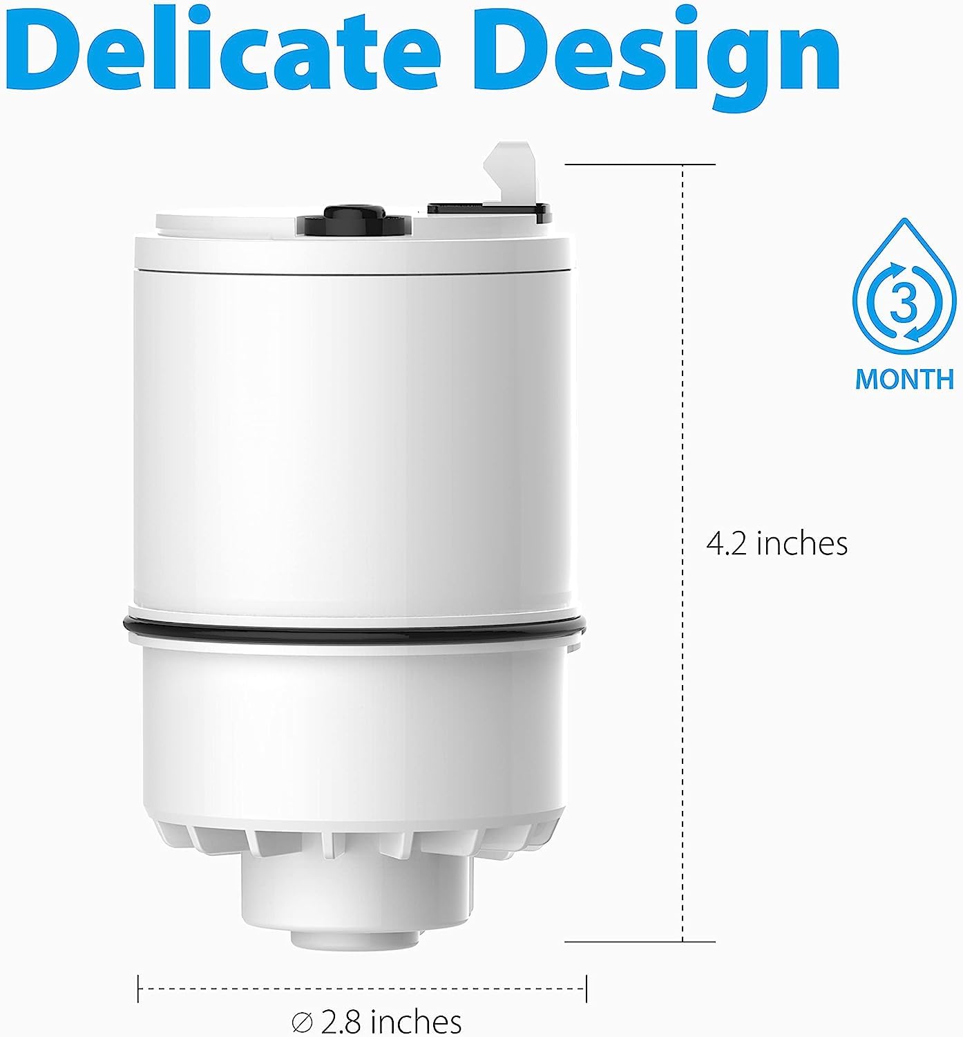 Waterdrop NSF Certified Water Filter, Replacement for All PUR®, PUR®PLUS Faucet Filtration Systems, Pur® RF-9999® Faucet Water Filter (2 Count), Model No.: WD-C08A