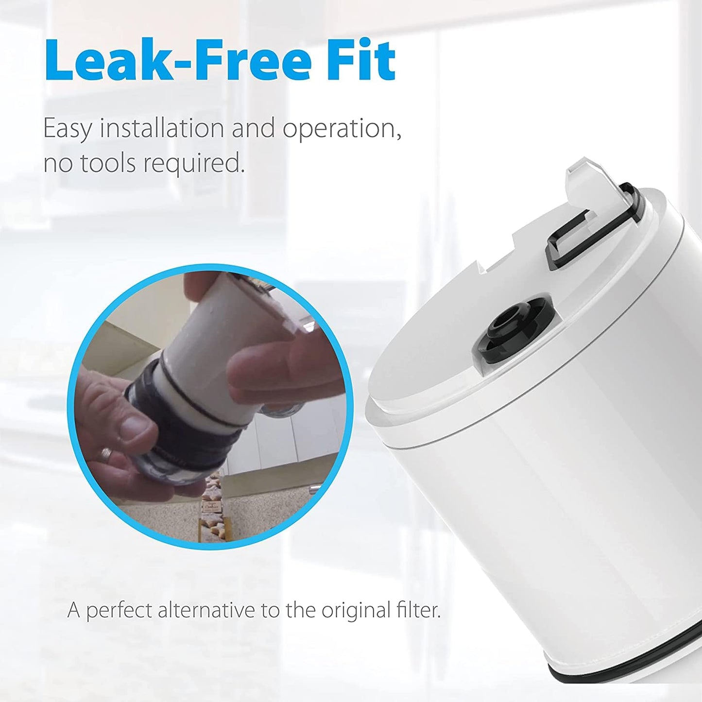 Waterdrop NSF Certified Water Filter, Replacement for All PUR®, PUR®PLUS Faucet Filtration Systems, Pur® RF-9999® Faucet Water Filter (2 Count), Model No.: WD-C08A
