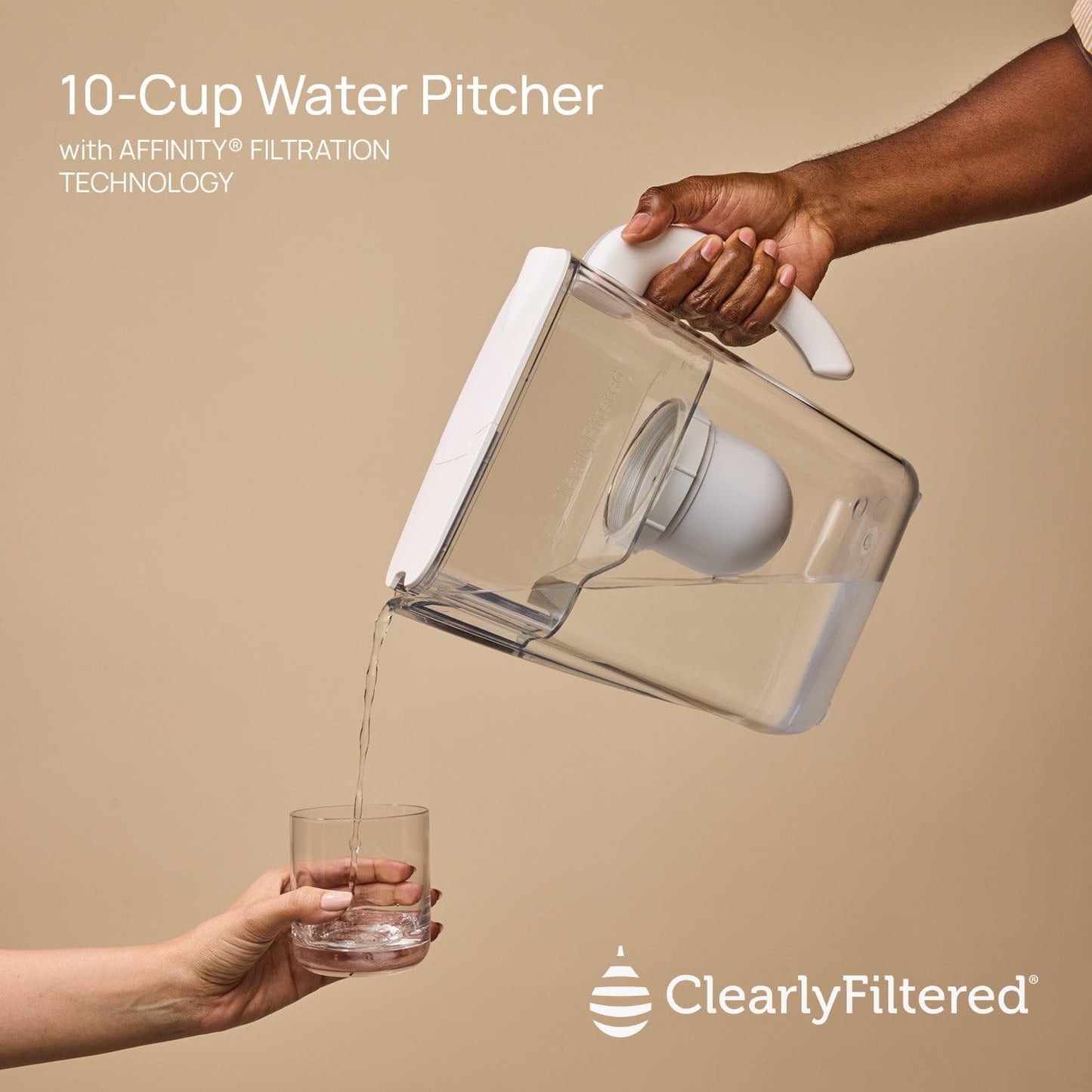 Clearly Filtered Water Pitcher with Filter + Additional Replacement Filter
