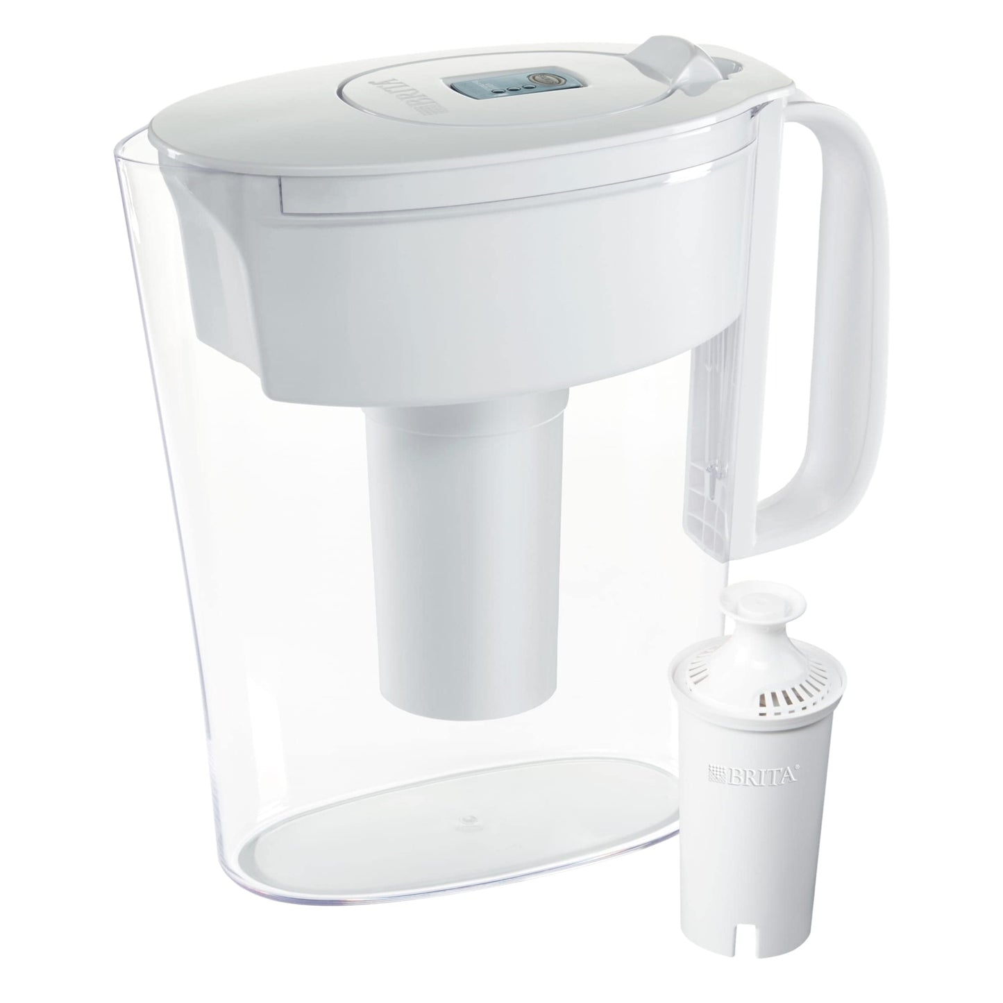 Brita Small 6 Cup Water Filter Pitcher, Made Without BPA, White, Metro, 4 Count Standard Replacement Filters