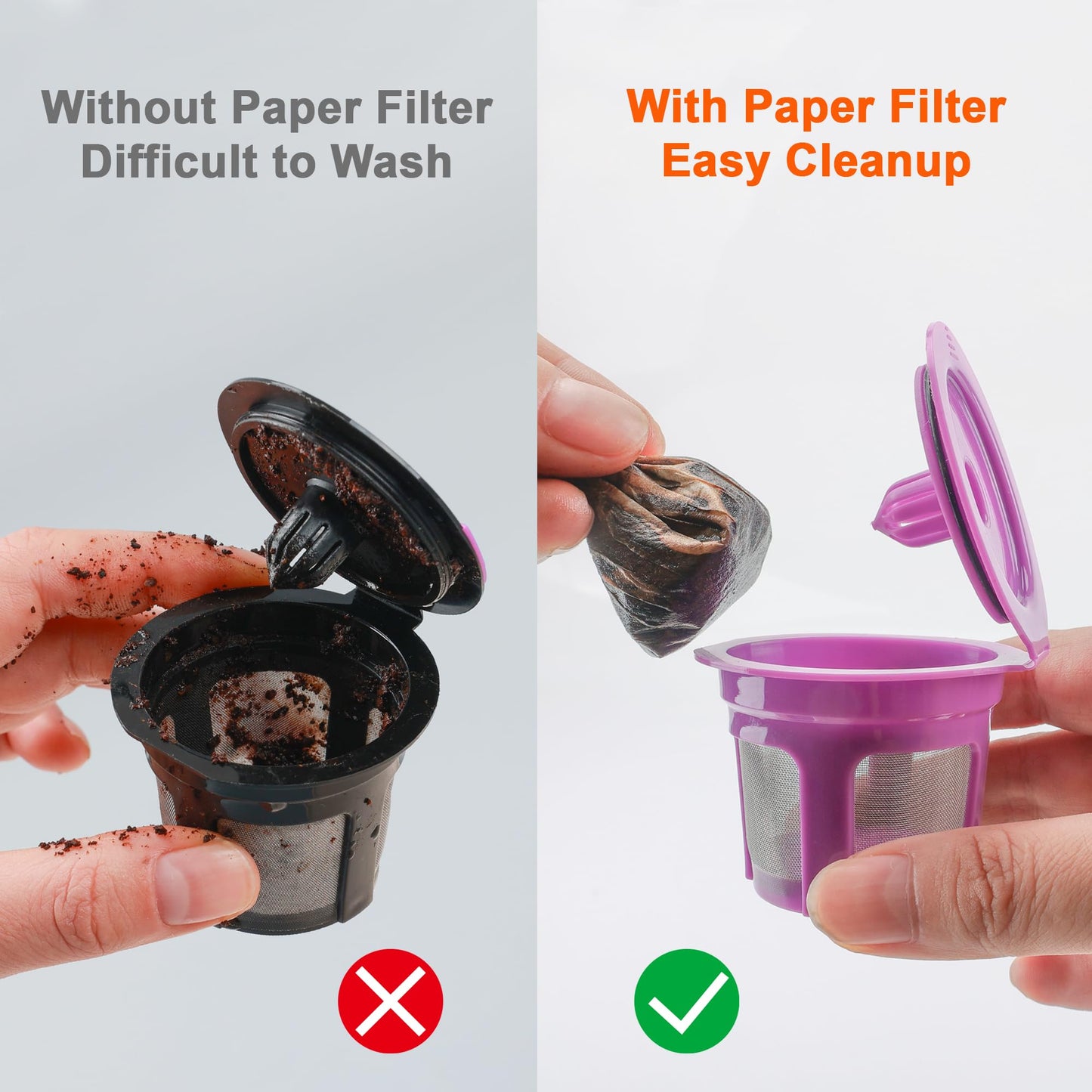 Reusable K Cups Coffee Filters 4 Pack Coffee Pods Compatible with Keurig Brewers 1.0 and 2.0Coffee Makers - Universal Kcup Filters Fit Refillable Kcup Coffee Pods