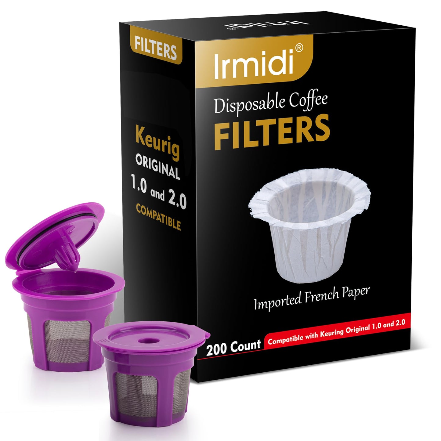 Reusable K Cups Coffee Filters 4 Pack Coffee Pods Compatible with Keurig Brewers 1.0 and 2.0Coffee Makers - Universal Kcup Filters Fit Refillable Kcup Coffee Pods
