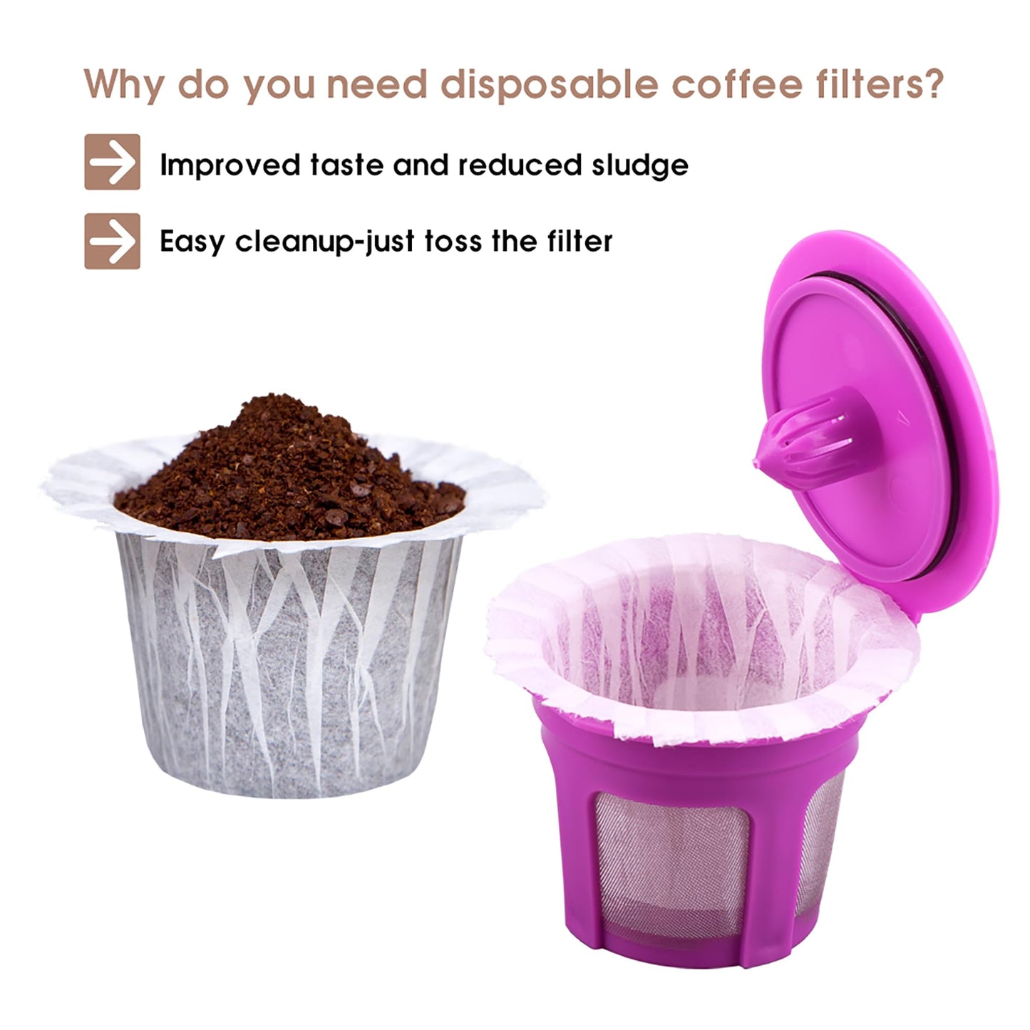 Reusable K Cups Coffee Filters 4 Pack Coffee Pods Compatible with Keurig Brewers 1.0 and 2.0Coffee Makers - Universal Kcup Filters Fit Refillable Kcup Coffee Pods