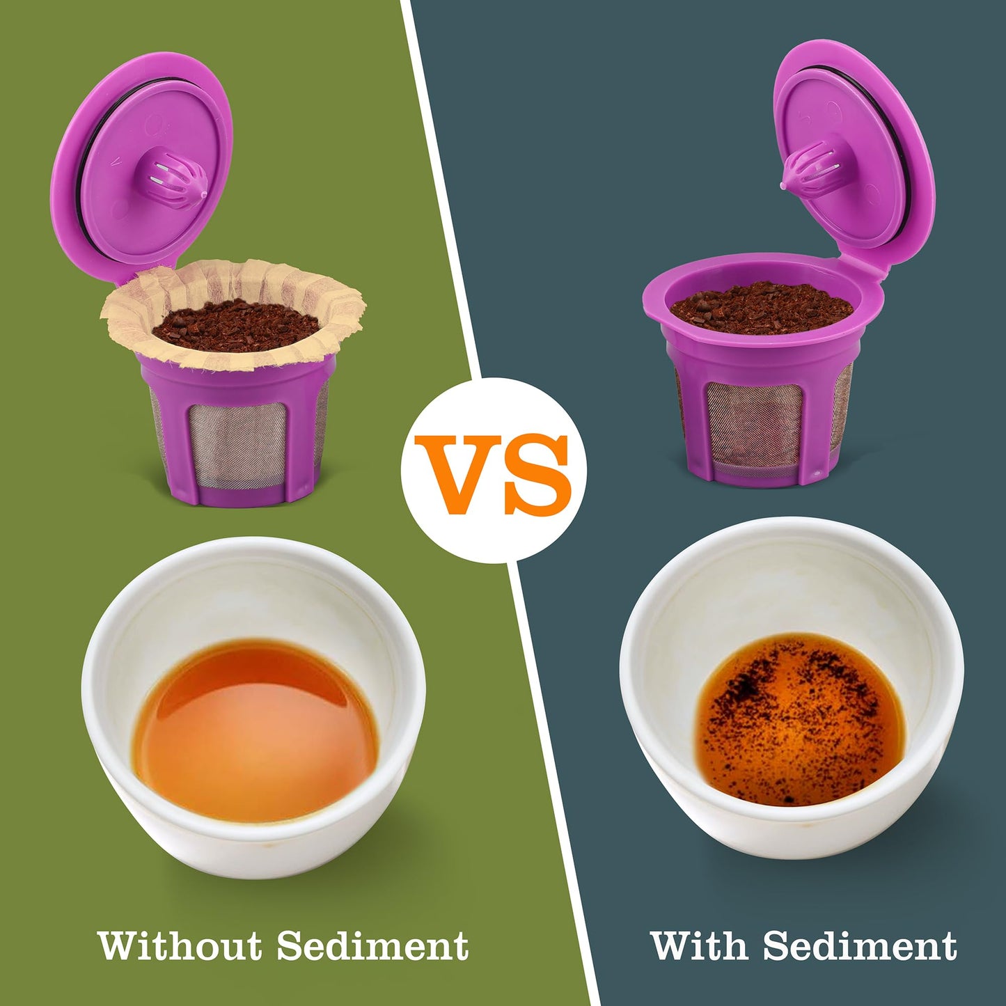 Reusable K Cups Coffee Filters 4 Pack Coffee Pods Compatible with Keurig Brewers 1.0 and 2.0Coffee Makers - Universal Kcup Filters Fit Refillable Kcup Coffee Pods