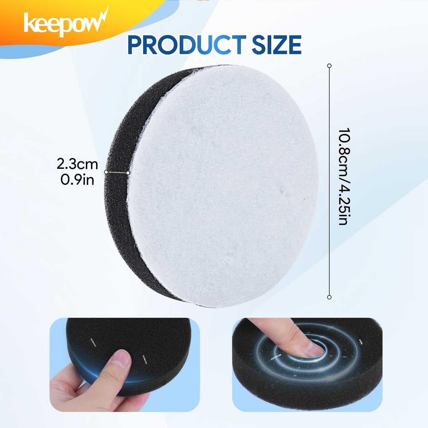 KEEPOW NEU100 Vacuum Filters for Eureka Airspeed Compact Bagless Upright Vacuum Cleaner NEU100, NEU10AE4, NEU10AE5, NEU10AE2, NEU102 Series, Part #E0106 (4 Pack)
