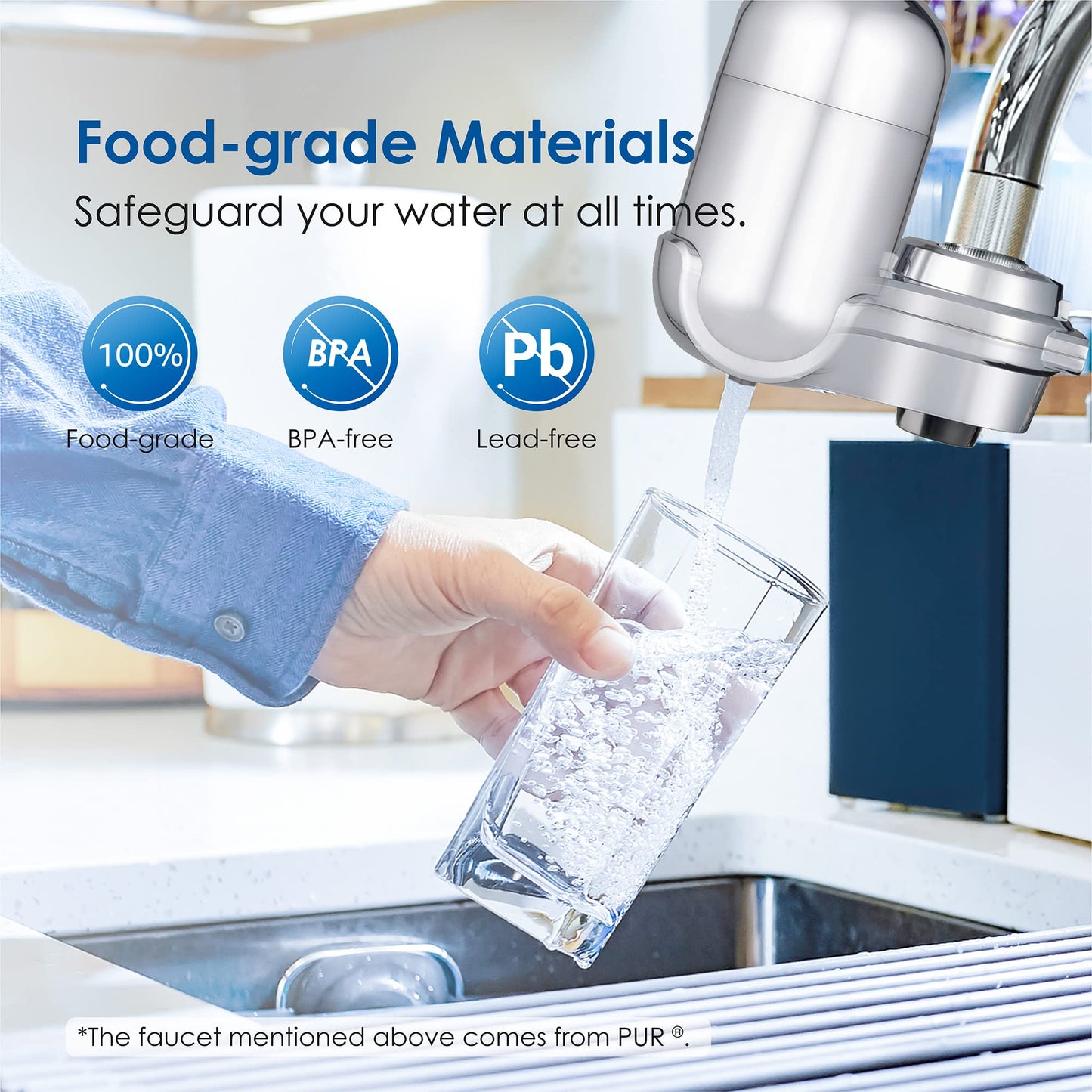 Waterdrop NSF Certified Water Filter, Replacement for All PUR®, PUR®PLUS Faucet Filtration Systems, Pur® RF-9999® Faucet Water Filter (2 Count), Model No.: WD-C08A