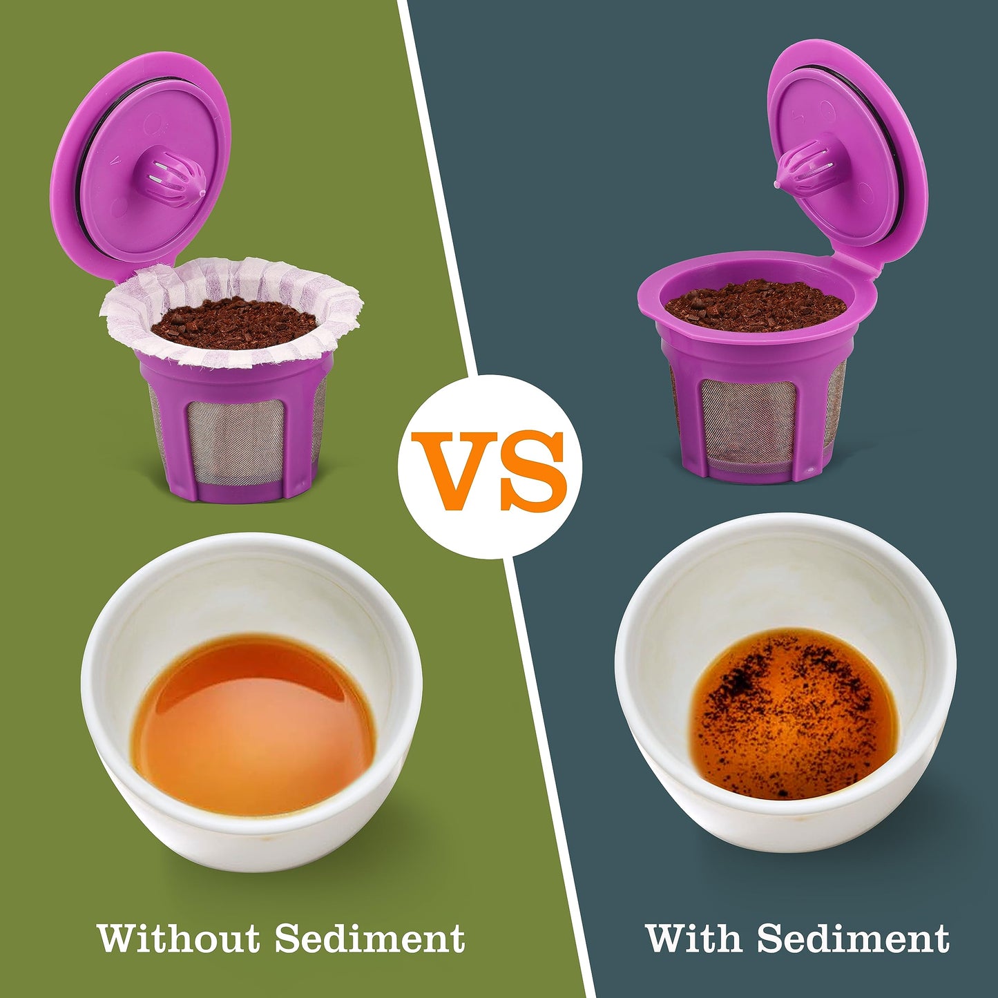 Reusable K Cups Coffee Filters 4 Pack Coffee Pods Compatible with Keurig Brewers 1.0 and 2.0Coffee Makers - Universal Kcup Filters Fit Refillable Kcup Coffee Pods