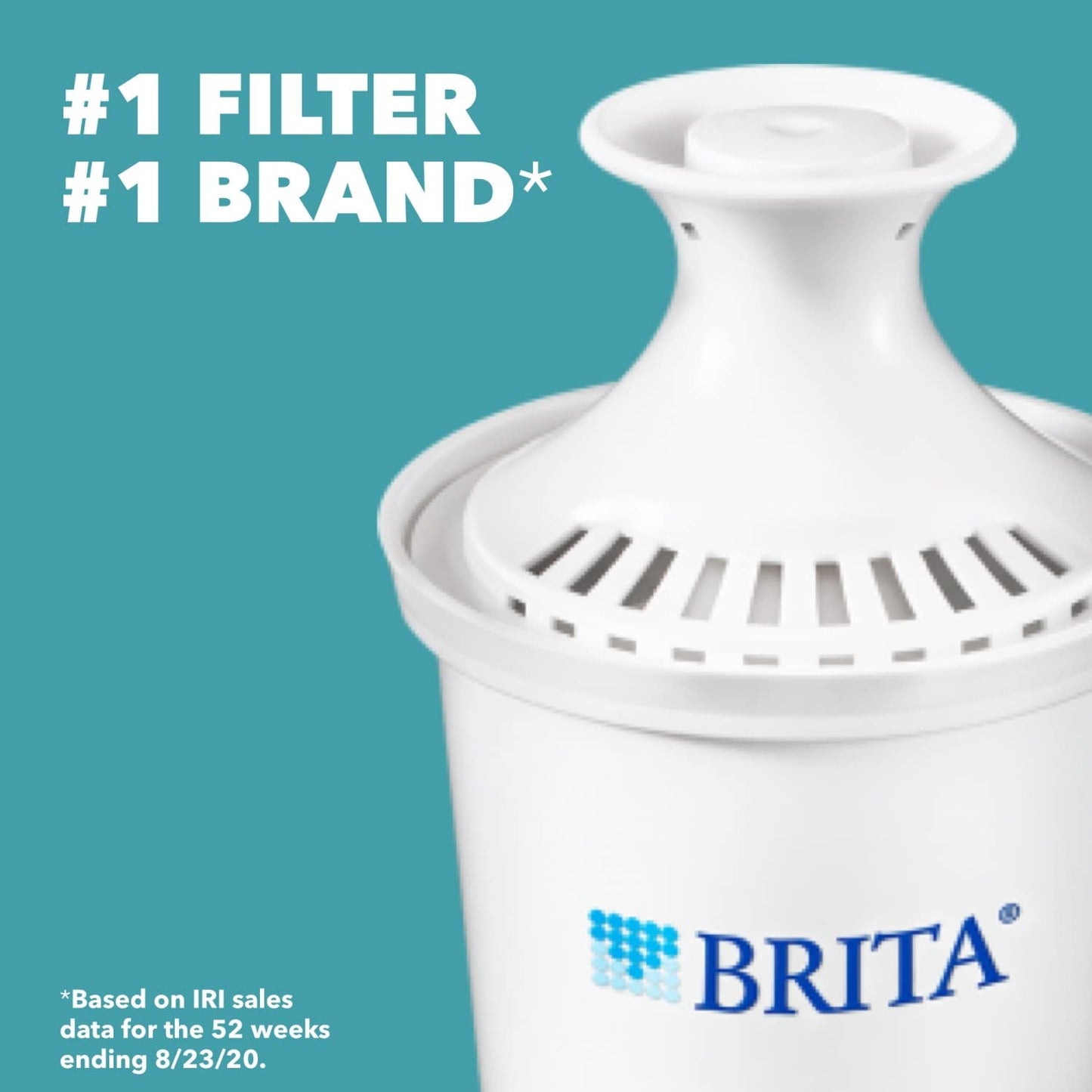 Brita Small 6 Cup Water Filter Pitcher, Made Without BPA, White, Metro, 4 Count Standard Replacement Filters