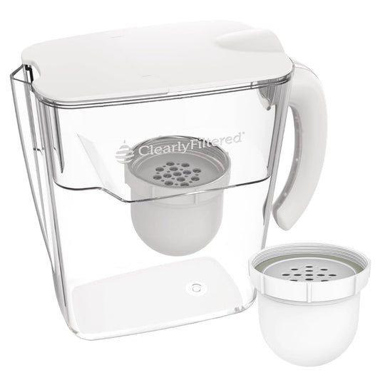 Clearly Filtered Water Pitcher with Filter + Additional Replacement Filter
