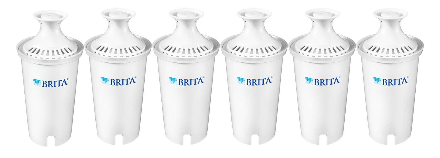 Brita Small 6 Cup Water Filter Pitcher, Made Without BPA, White, Metro, 4 Count Standard Replacement Filters