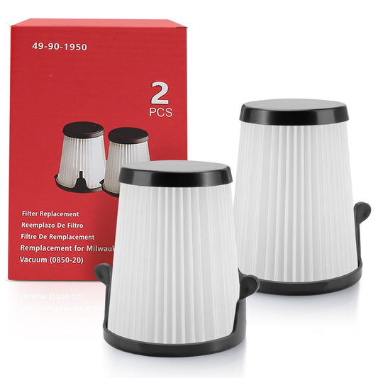 Replacement for Milwaukee 49-90-1950 HEPA Filter M12 0850-20 Compact VAC （2 pack）