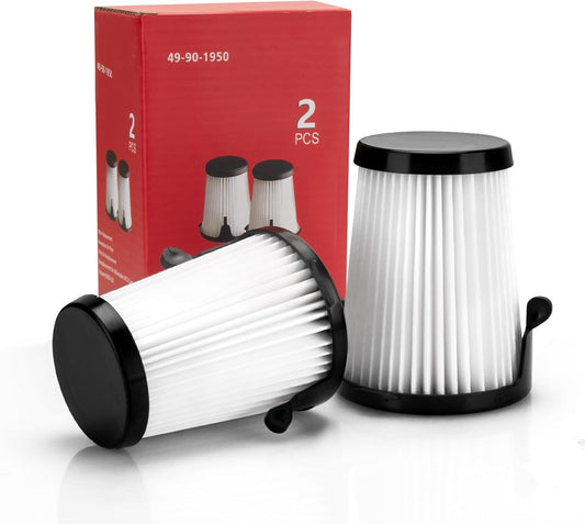 49-90-1950 Vacuum HEPA Filter Replacement for Milwaukee, for fine dust suction, also for Milwaukee M12 0850-20 Cordless Dry Compact Vacuum -（2 PACK）