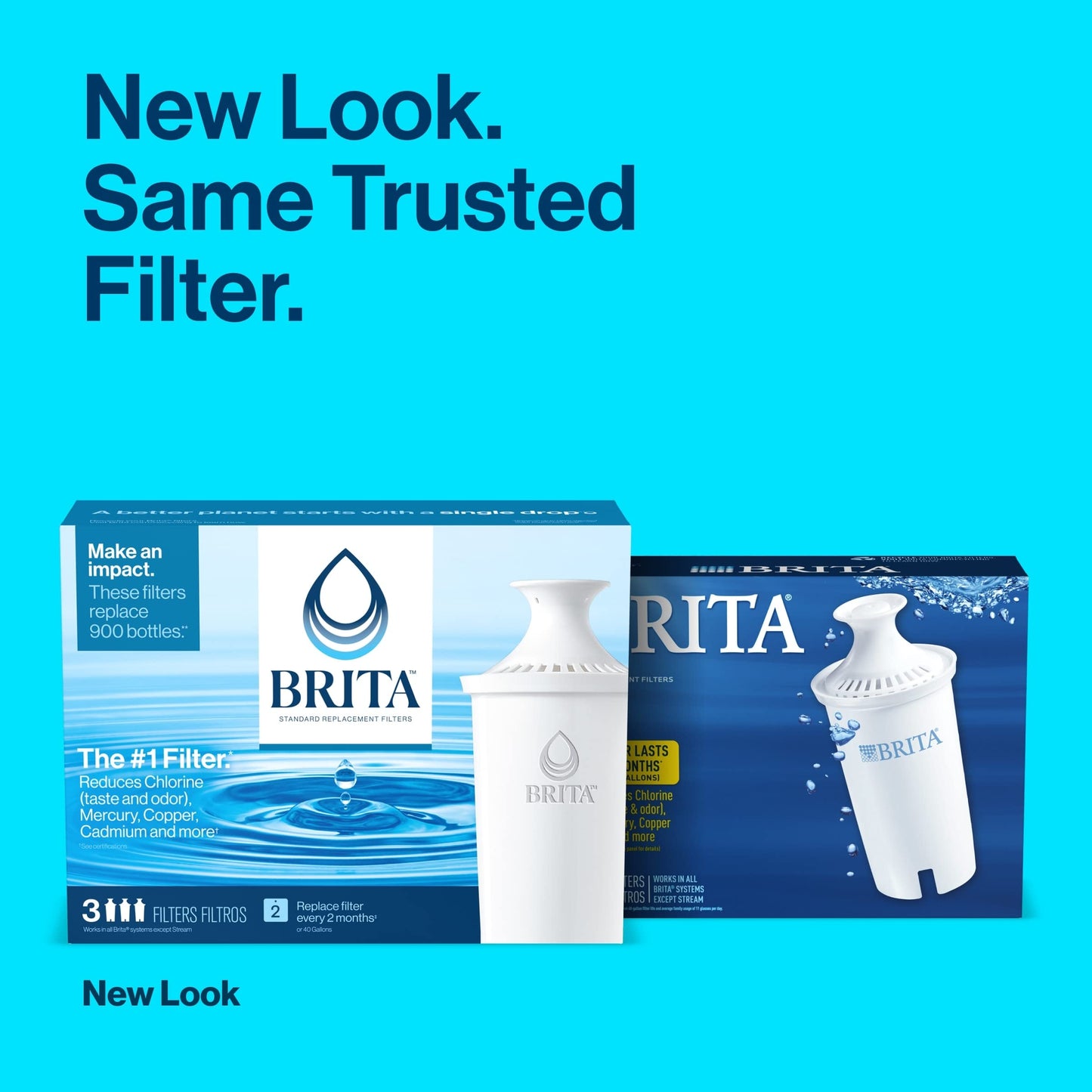 Brita Small 6 Cup Water Filter Pitcher, Made Without BPA, White, Metro, 4 Count Standard Replacement Filters